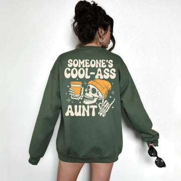 Cool Ass Aunt Shirt – Funny Auntie Sweatshirt – Trendy Aunt Life Pullover – Cool Aunt Gift Hoodie Tshirt for Women, Birthday Present