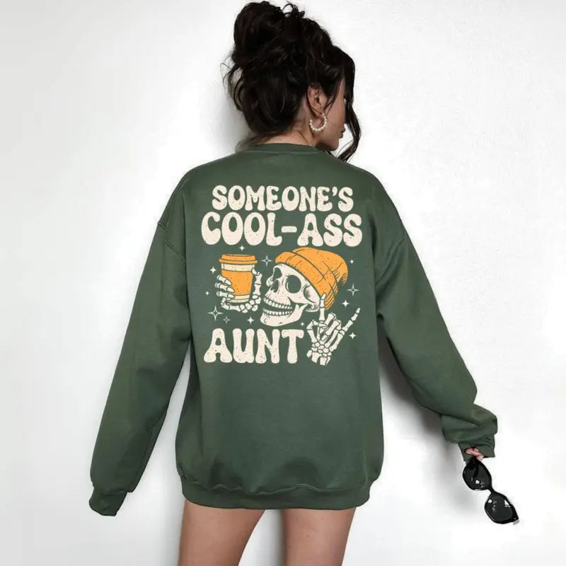 Cool Ass Aunt Shirt – Funny Auntie Sweatshirt – Trendy Aunt Life Pullover – Cool Aunt Gift Hoodie Tshirt for Women, Birthday Present