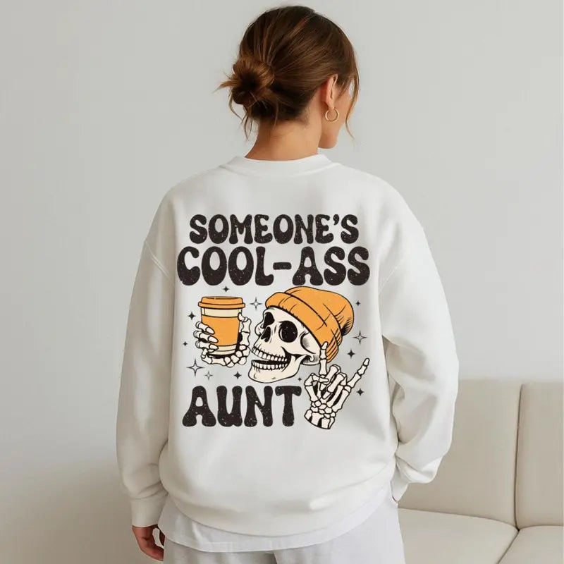 Cool Ass Aunt Shirt – Funny Auntie Sweatshirt – Trendy Aunt Life Pullover – Cool Aunt Gift Hoodie Tshirt for Women, Birthday Present