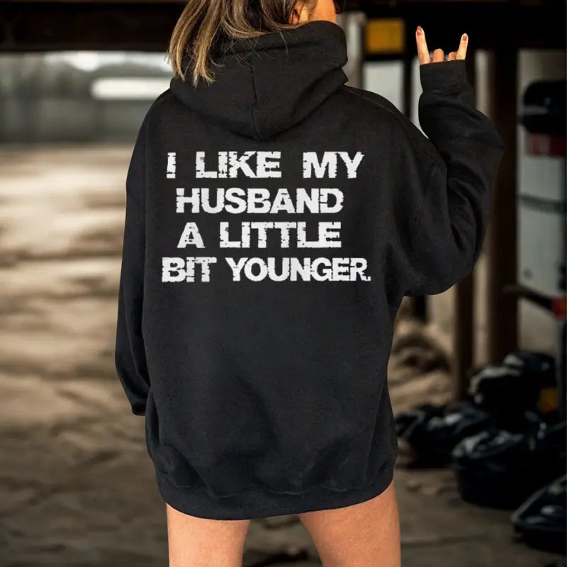I Like My Husband a Little Bit Younger Shirt Sweatshirt Hoodie, Funny Wife Gift, Age Gap Humor, Marriage Present, Anniversary Tshirt