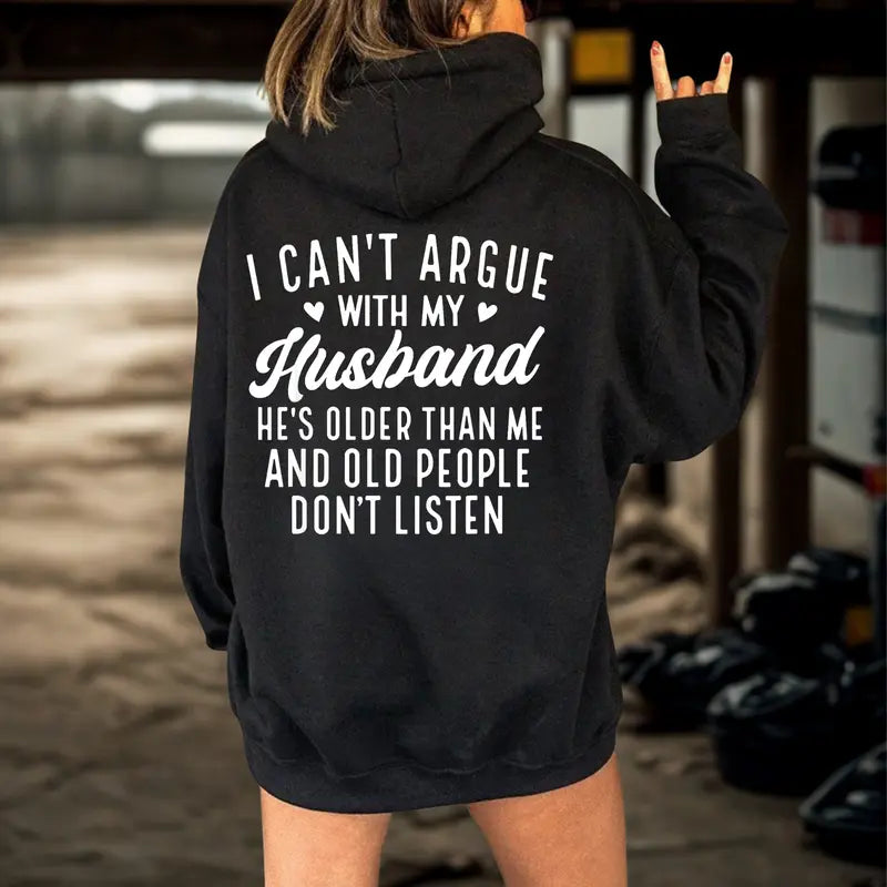 I Can't Argue With My Husband Shirt, Funny Wife Humor Hoodie Sweatshirt Tshirt, Marriage Gift, Love Husband Present, Anniversary Couple