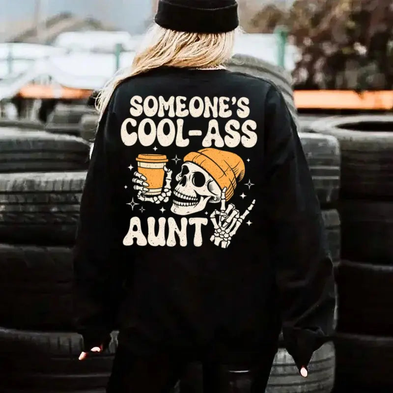Cool Ass Aunt Shirt – Funny Auntie Sweatshirt – Trendy Aunt Life Pullover – Cool Aunt Gift Hoodie Tshirt for Women, Birthday Present