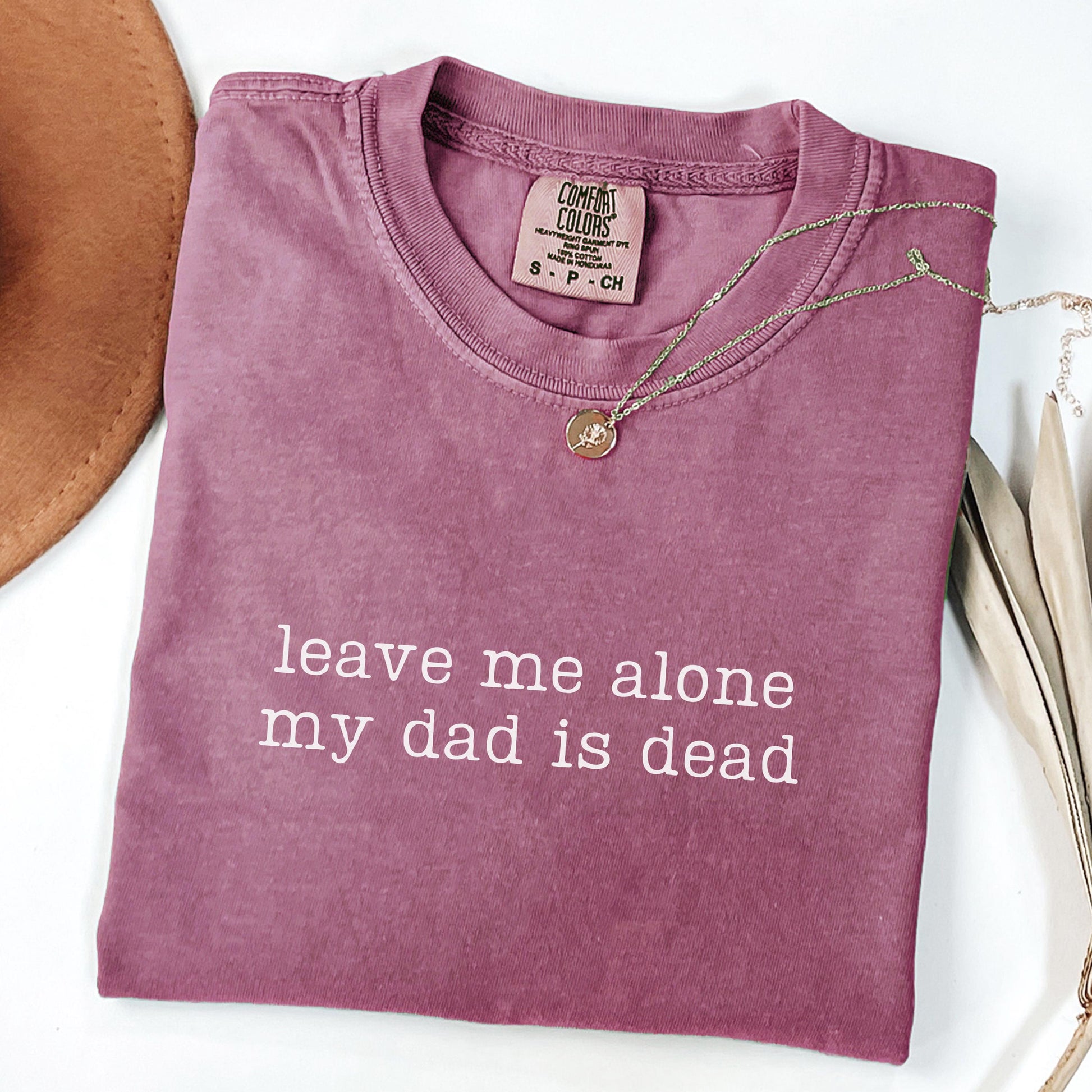 Comfort Colors Leave Me Alone My Dad Is Dead Shirt, Dark Humor Shirt, Dead Dad Club, Funny Shirt, Unhinged Shirt, Cursed Gift, Sarcastic Tee